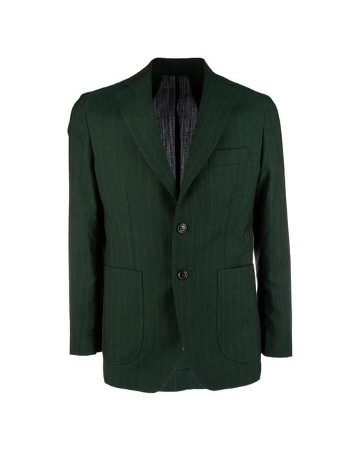 Colamarino Green Pinstripe Pocket Blazer for men
