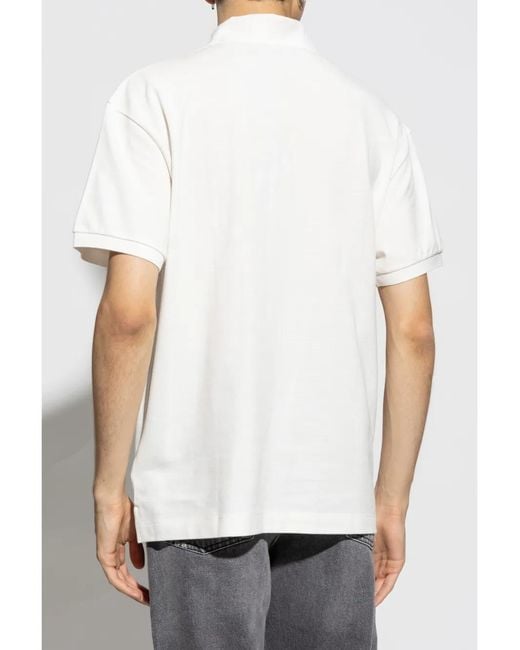 Palm Angels White Logo-Embroidered Polo Shirt for men