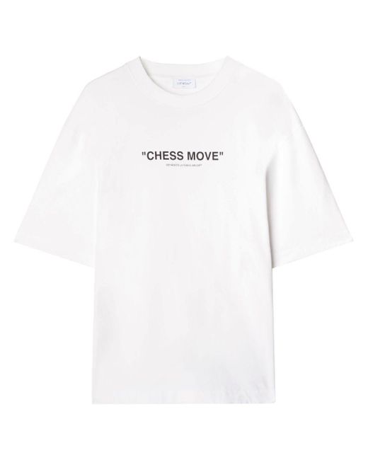 T-shirt Chess Move di Off-White c/o Virgil Abloh in White da Uomo