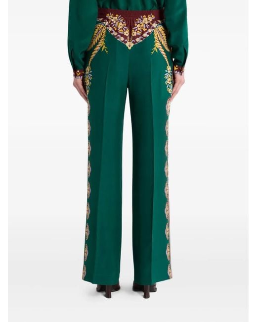 Etro フローラル ワイドパンツ Green