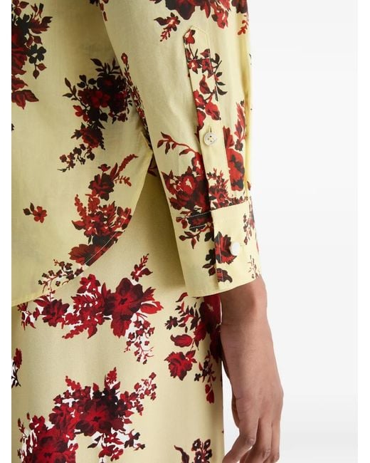 Jil Sander Metallic Floral-Print Cotton-Muslin Shirt