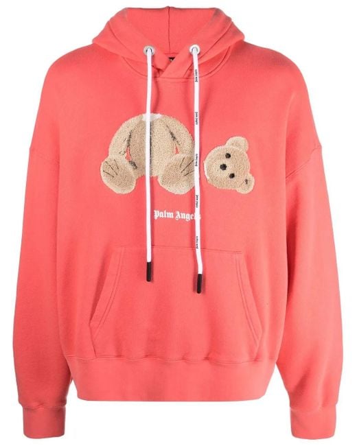 Palm Angels Pink Hoodie À Logo Imprimé for men