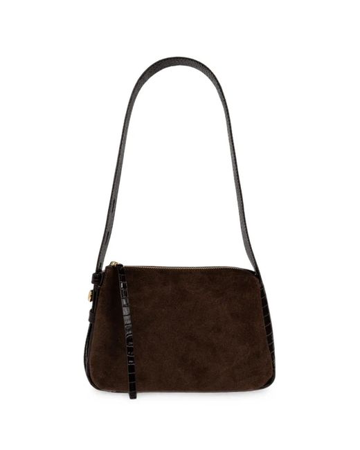 Tory Burch White Small Romy Suede Shoulder Bag