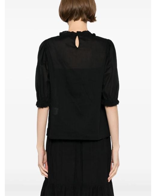 To b. by agnès b. スカラップレース ブラウス Black