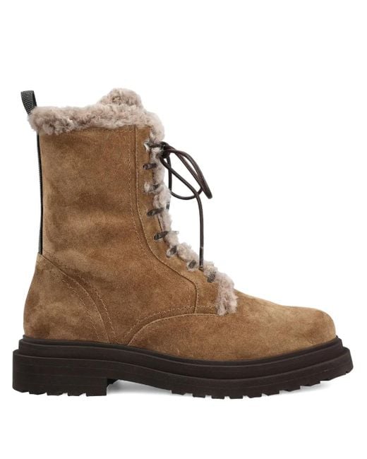 Bottines À Intérieurs Fourrés Brunello Cucinelli en coloris Brown