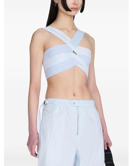 Dion Lee Blue Multi-strap Cropped Top