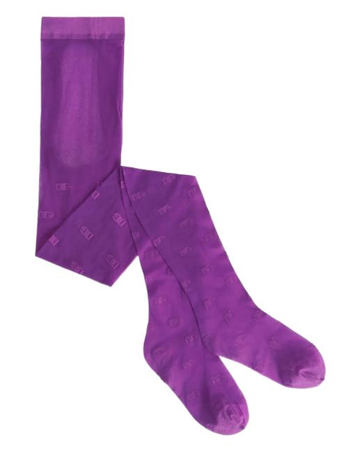 Dolce & Gabbana Purple Strumpfhose Mit Print