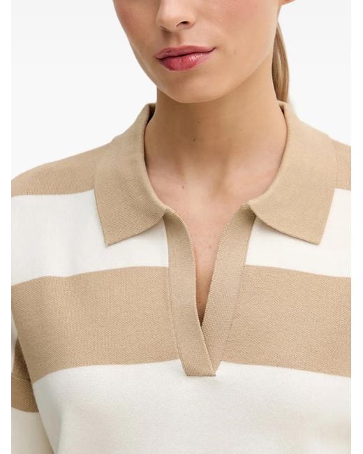 Benetton Natural Pull Rayé À Col Polo