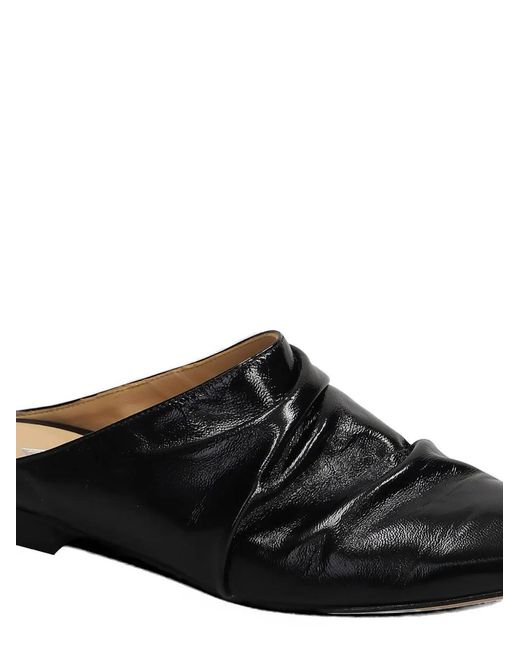 Alchimia Black Ruched Pointed-Toe Mules