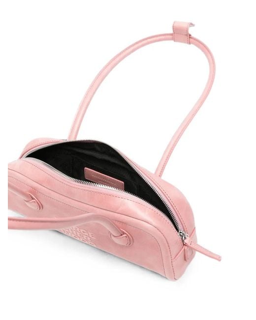 MARGE SHERWOOD Pink Soft Boston Ew Leather Tote Bag