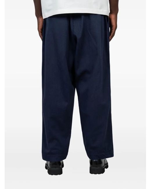 Universal Works Blue Pleated-Front Trousers for men