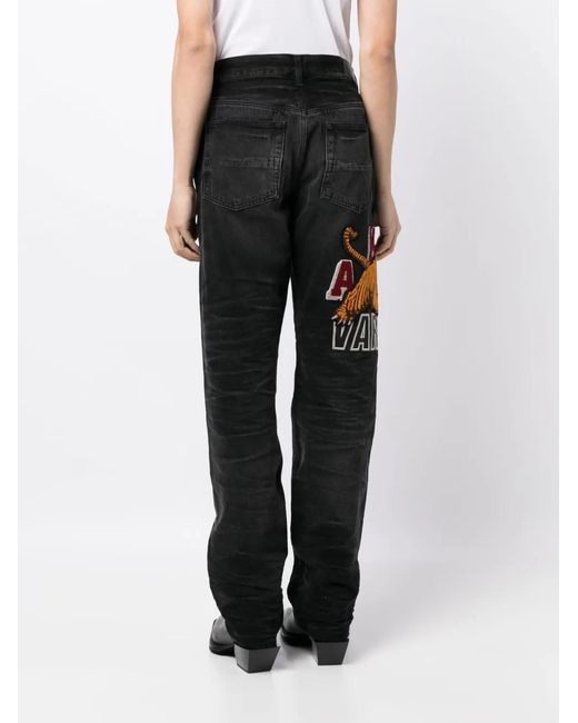 Vaqueros Rectos Varsity Tiger Amiri de hombre de color Black