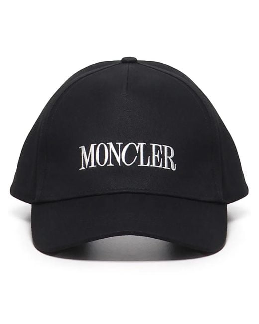 メンズ Moncler ロゴ キャップ Black