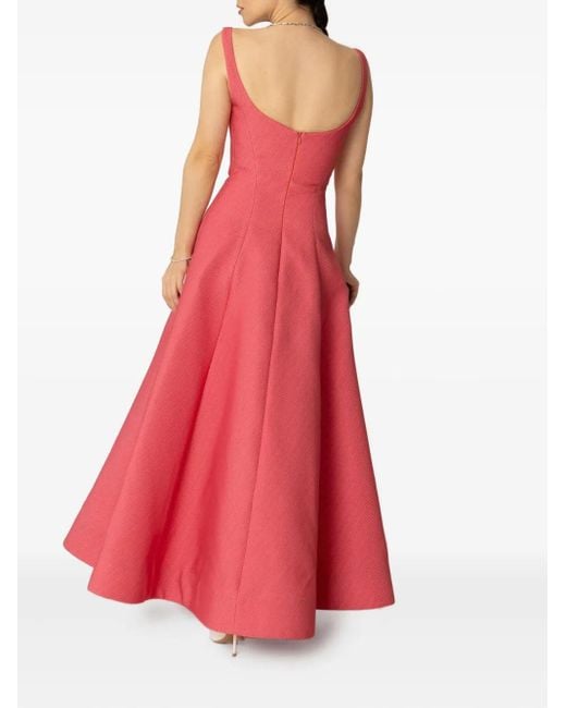 Lela Rose Scoop-Neck Midi Dress in Pink Lyst