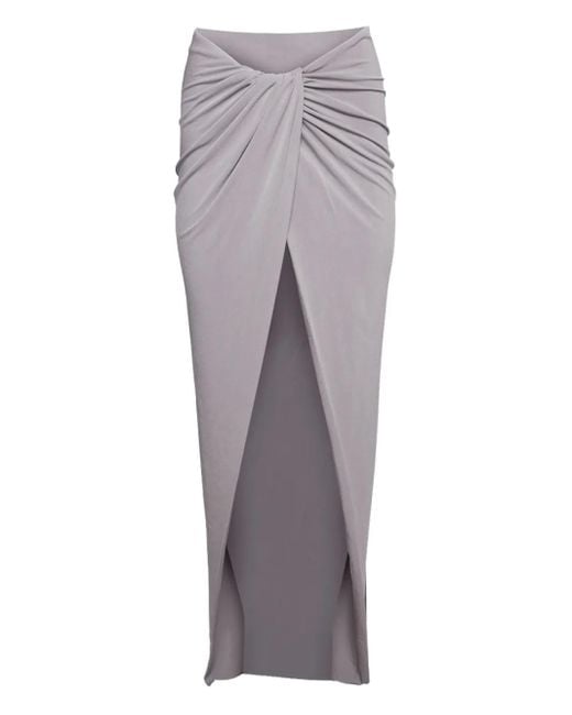 LAQUAN SMITH Gray Knotted Slit Skirt