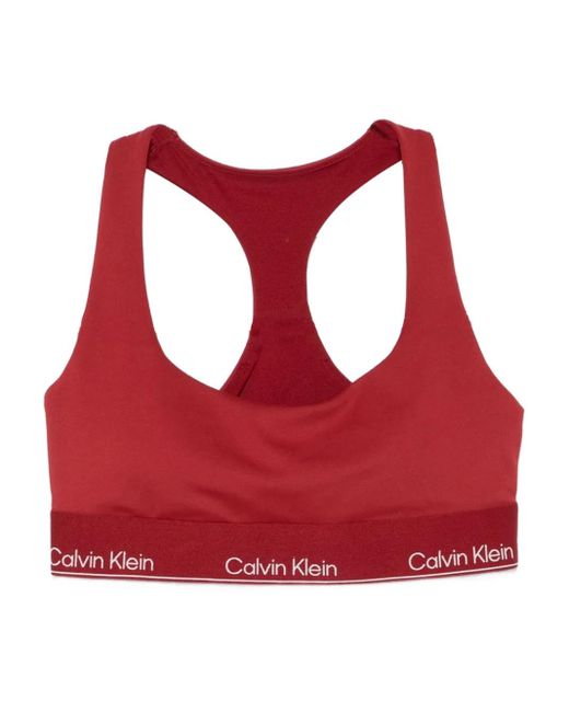 Brassière De Sport À Bande Logo Calvin Klein en coloris Red