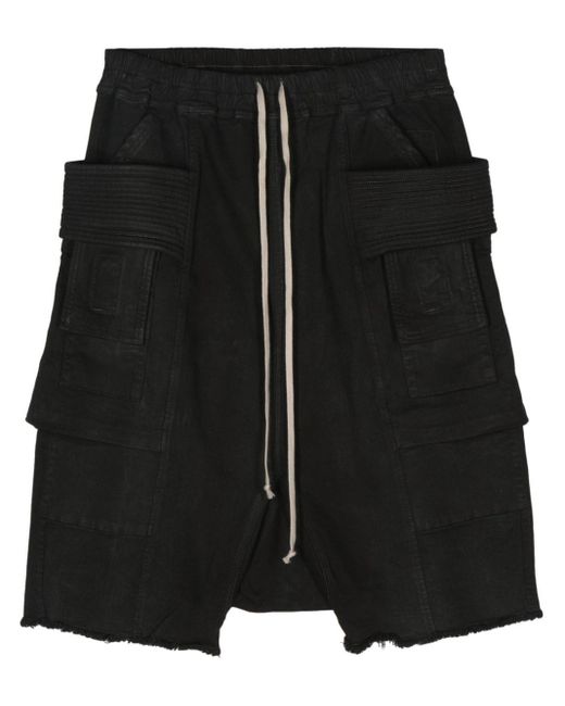 Rick Owens Black Creatch Cargo Shorts for men