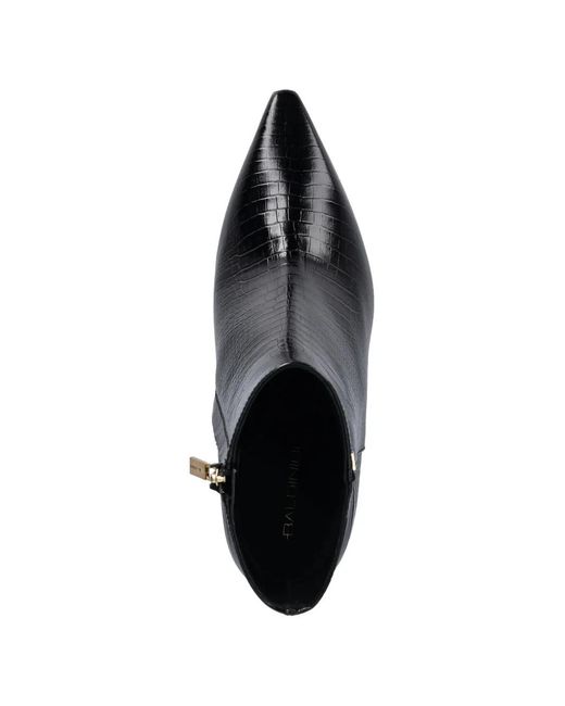 Baldinini Black Pointed-Toe Croc-Effect Boots