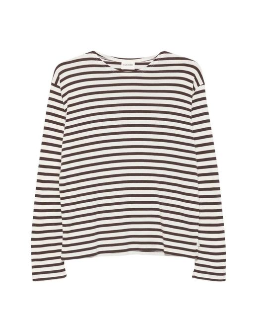 Closed White Horizontal-Stripe Long-Sleeve T-Shirt