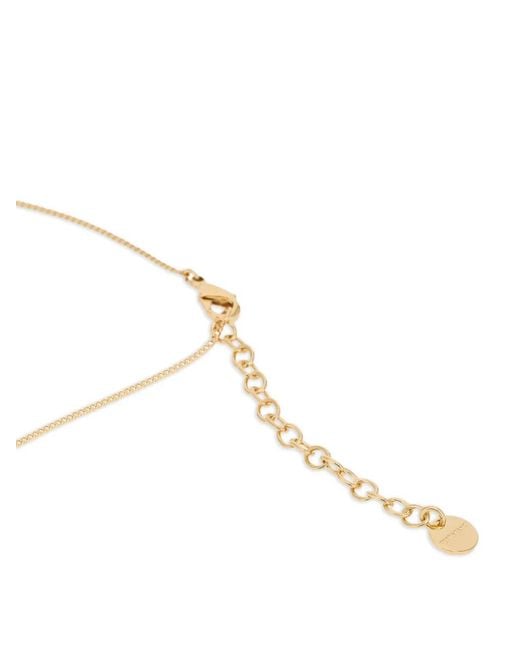 Ferragamo Metallic Double Pearl Necklace