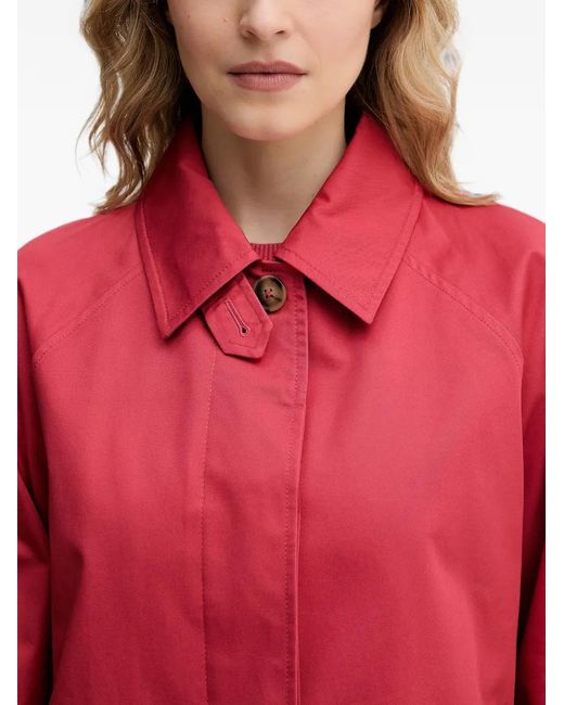 Benetton Red Raglan-Sleeve Button-Up Coat