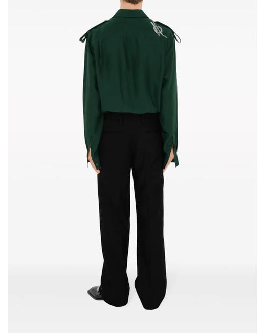 Camicia Con Stampa Knight Accessories di Burberry in Green da Uomo