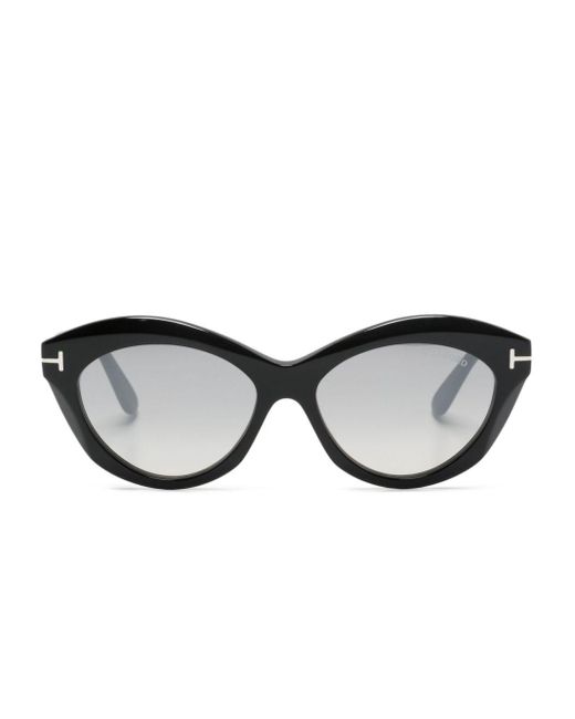 Lunettes de soleil à monture papillon Tom Ford en coloris Black