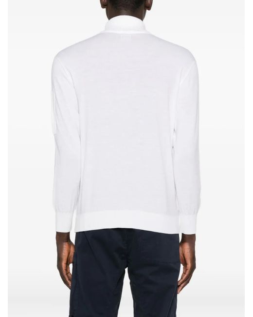 C P Company White Lens-Detail Turtleneck Sweater for men