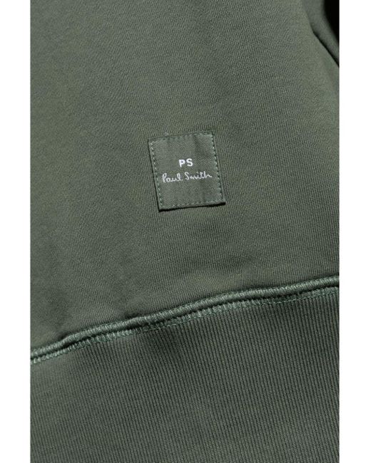 Paul Smith Green Logo-Patch Hoodie for men