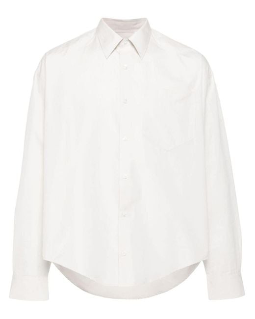 AMI Popeline Overhemd in het White