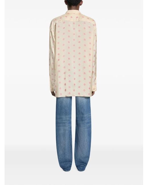 Dries Van Noten Natural Loose Jacquard Shirt for men