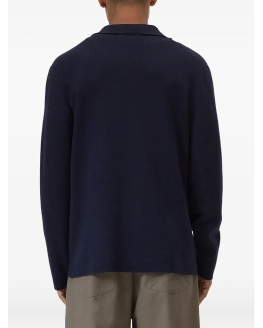 Closed Blue Single-Breasted Knitted Blazer for men