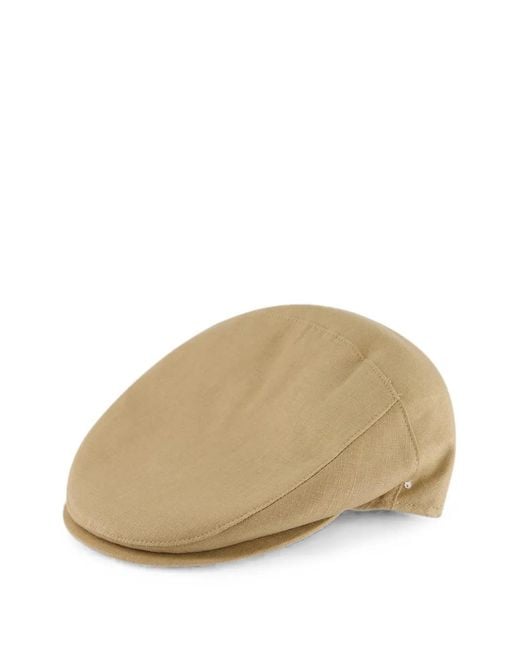 Borsalino Natural Vincenzo Linen Flat Cap