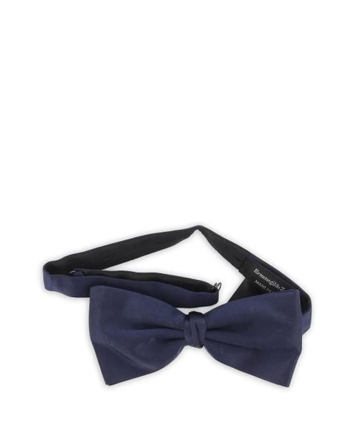 Zegna Blue Satin Bow Tie for men