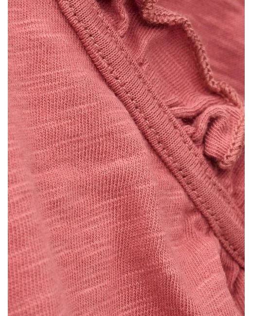 Ba&sh Pink Ruffled Tie-Fastening Top