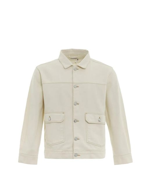 Pop Trading Co. White Drs Logo-Embroidered Denim Jacket for men