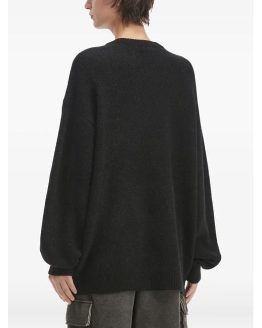 Izzue Black Graphic-Print Crew-Neck Sweater for men