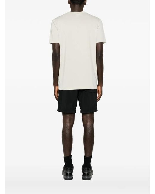 Boss White Logo-Print Panelled T-Shirt for men