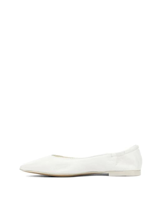 Pomme D ́Or White Ballerines Élastiquées À Bout Pointu