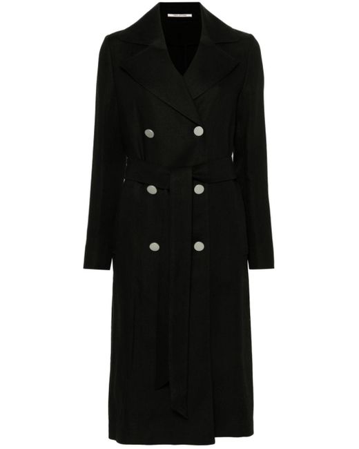 Luce double-breasted linen coat Tagliatore de color Black