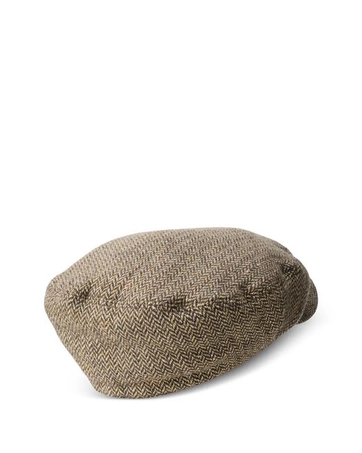 RRL Gray Herringbone Flat Cap for men