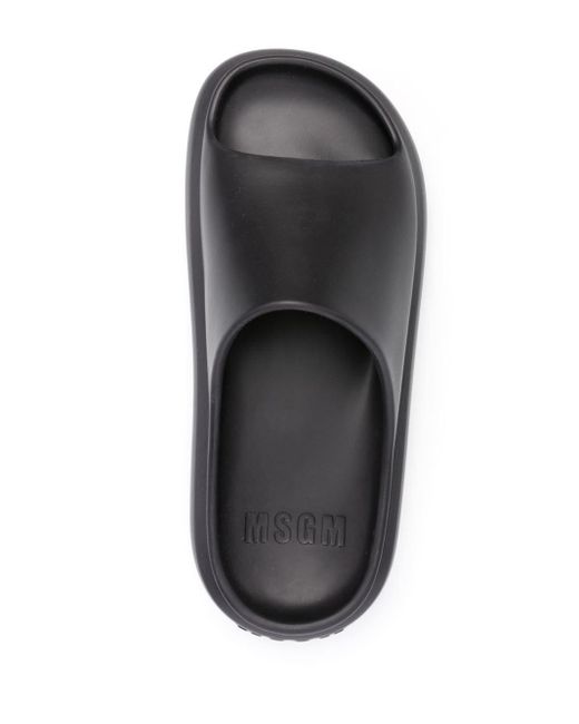 Sandalias con logo en relieve MSGM de color Black