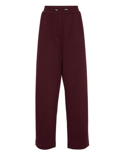 Brunello Cucinelli Red Elasticated-Waistband Sweatpants