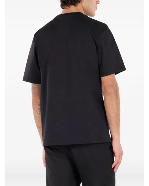 Roberto Cavalli Black Embroidered-Logo T-Shirt for men
