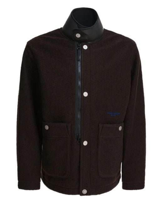 Stone Island Black Embroidered-Logo Jacket for men