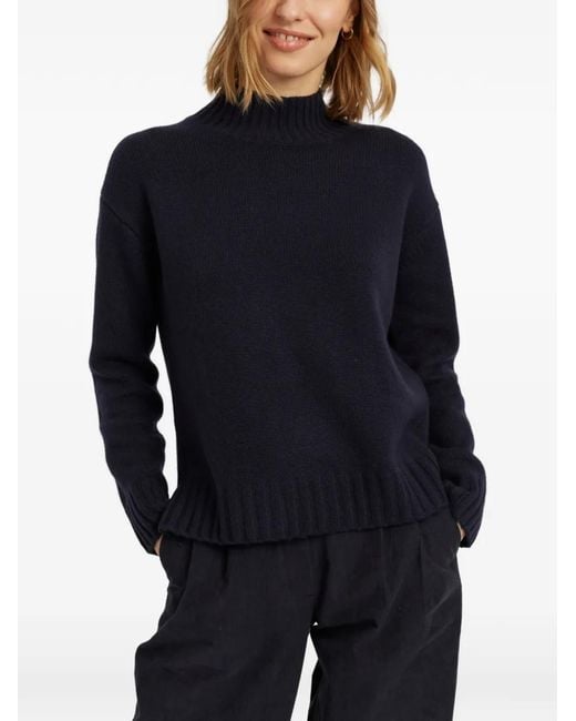 Chinti & Parker Blue Funnel-Neck Cashmere Sweater