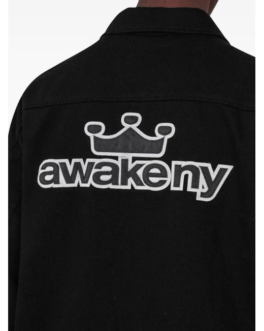 AWAKE NY Black Zip-Up Shirt Jacket for men