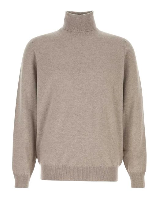 Brunello Cucinelli Gray Roll-Neck Sweater for men