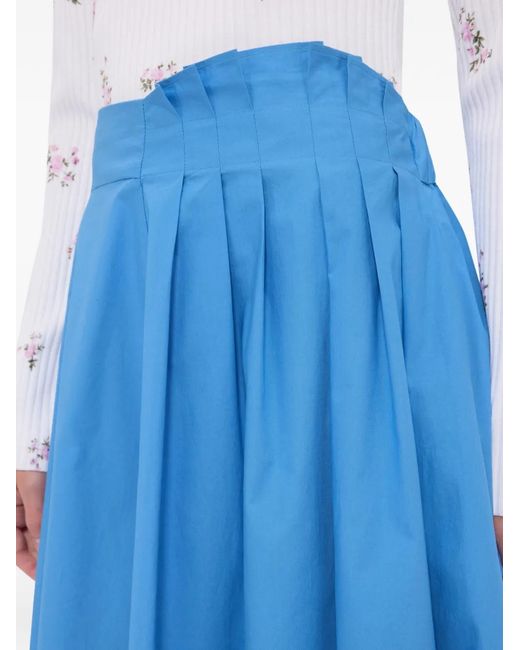 MSGM Blue A-Line Midi Skirt