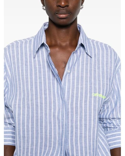 Off-White c/o Virgil Abloh White Striped Shirt Dress
